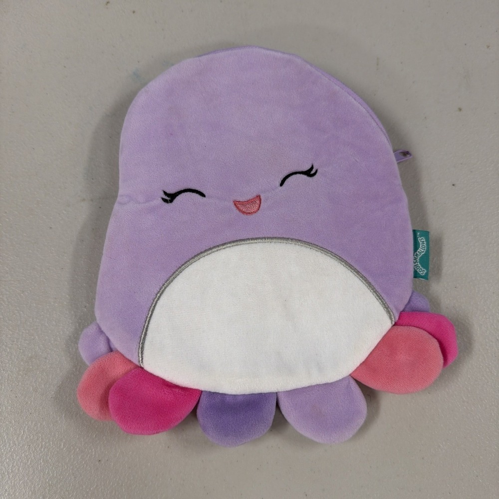 Squishmallows Beula the Octopus Plush Pouch Lavender Purple Zippered Case